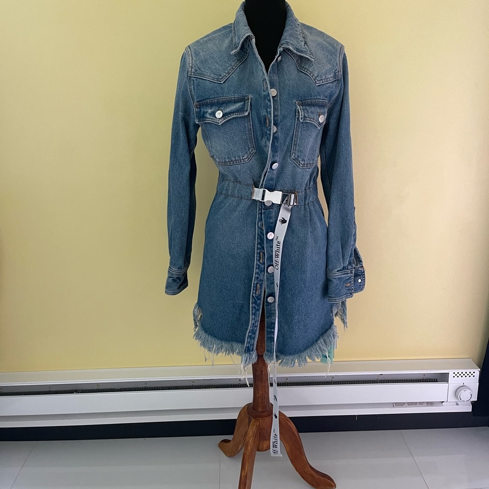 Off White Jean Jacket dress size S/M